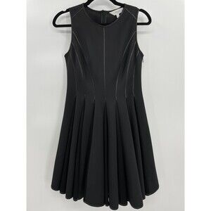 AIRFA Black Lined Mesh Sleeveless Fit and Flare Dress Size M (9)